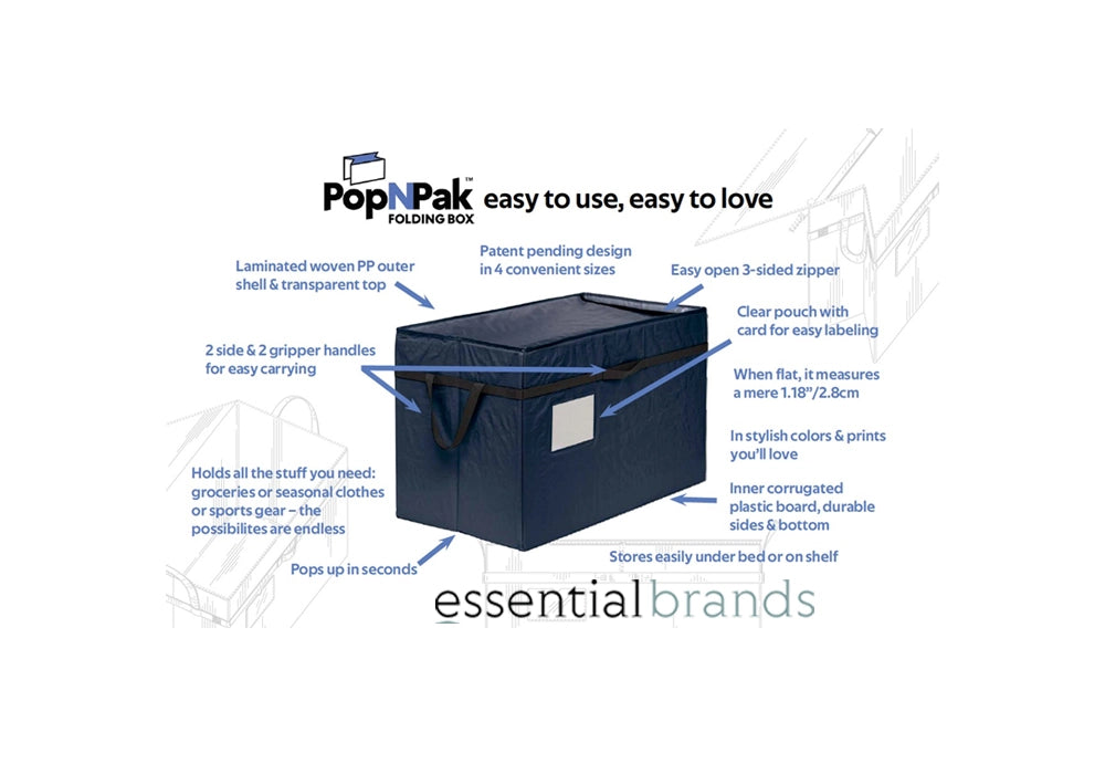 Pop N' Pak Collapsible Storage Bins - Pack of 2 (70-Quart)