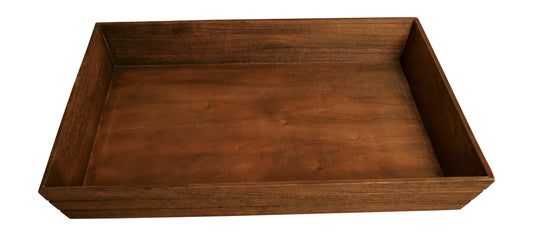 22" Dark Stained Wood Serving Tray