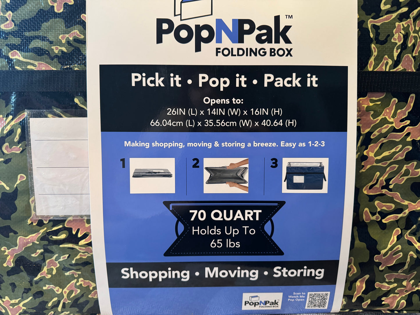 Pop N' Pak Collapsible Storage Bins - Pack of 2 (70-Quart)