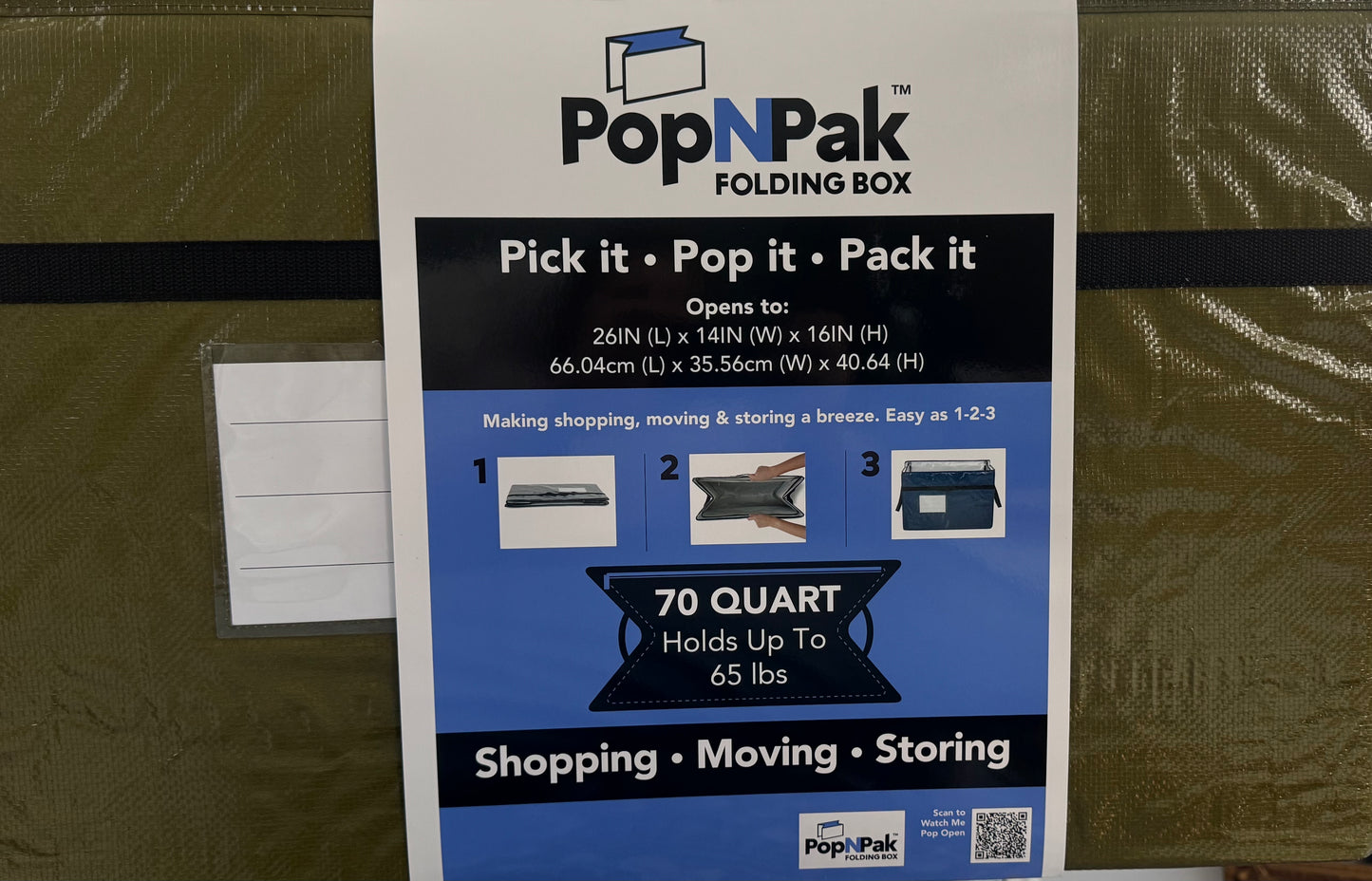 Pop N' Pak Collapsible Storage Bins - Pack of 2 (70-Quart)